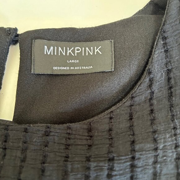 EUC MINKPINK Lylah Long Sleeve Dress in Black, Relaxed Fit, Size Large - Picture 10 of 16